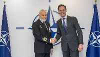 Brussels, Belgium. On January 17, 2025. NATO Secretary General Mark Rutte meets with the incoming Chair of the NATO Military Committee, Admiral Giuseppe Cavo Dragone