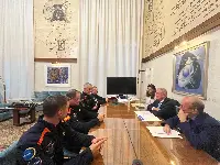 Roma, 7 ottobre 2024. Adolfo Urso ministro Mimit incontra equipaggio missione AX3